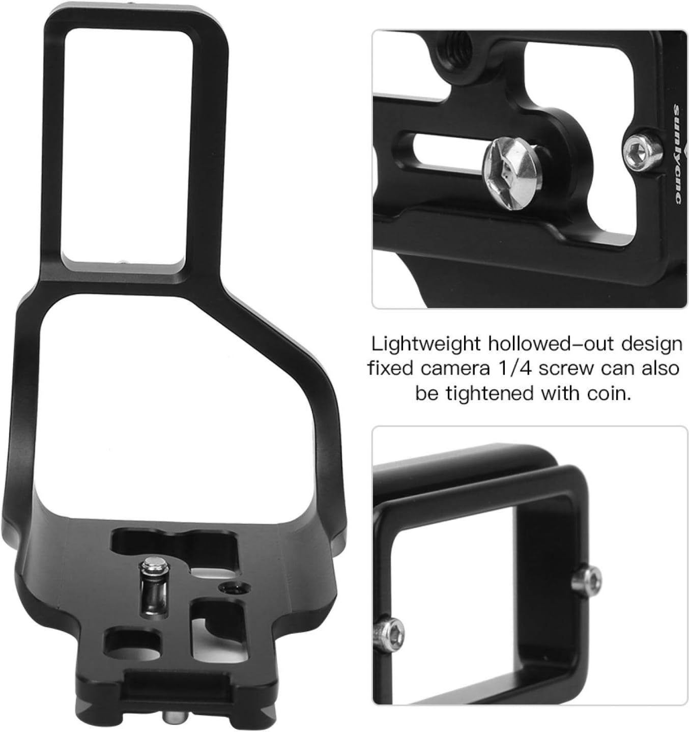 Exclusive Special FOLOSAFENAR Camera Hand Grip L-Plate,Aluminum Alloy Camera Bracket L Shape,Horizontal and Vertical Shooting L-Shape Bracket,with 1/4Inch Screw,for Nikon D750 Camera Bettery Grip