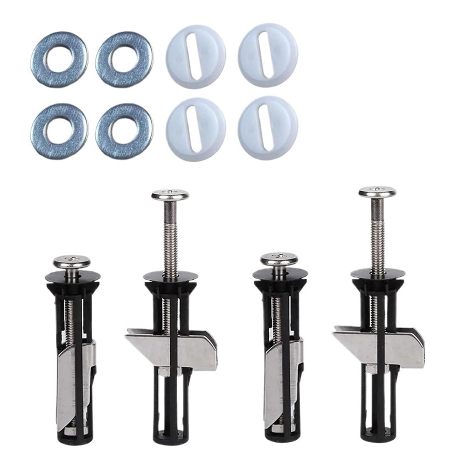 Universelles Toilettensitz-Schrauben-Set, 2 Sets, Metallschrauben, Ersatz-Befestigungszubehör