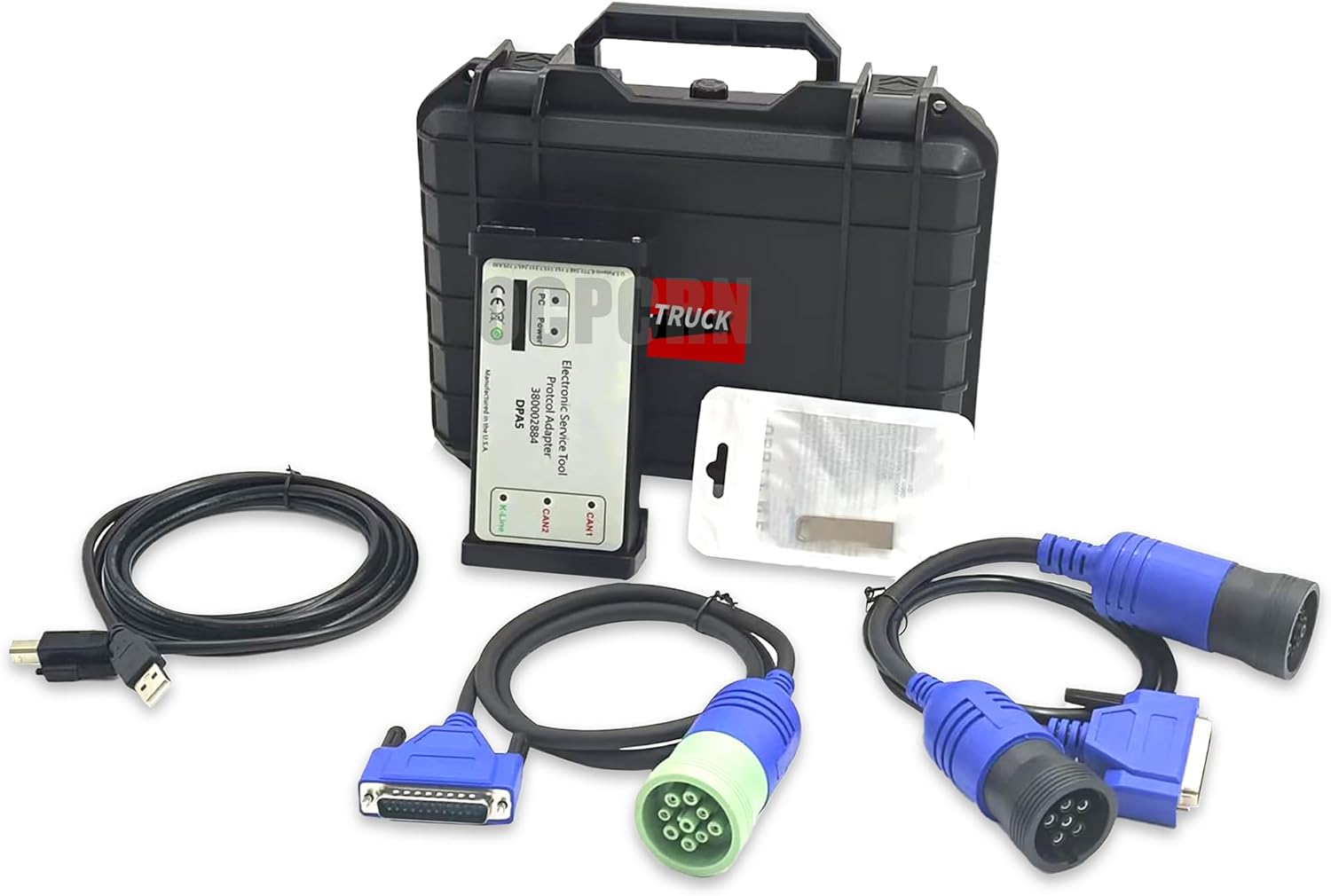 380002884 DPA5 Dearbornn Protocol Adapter 5 Diagnostic Tool Kit, EST V9.12 & Etime Go Electronic Service Tool Compatible with New Holllandd (DELLL Laptop+EST9.12+DPA5)