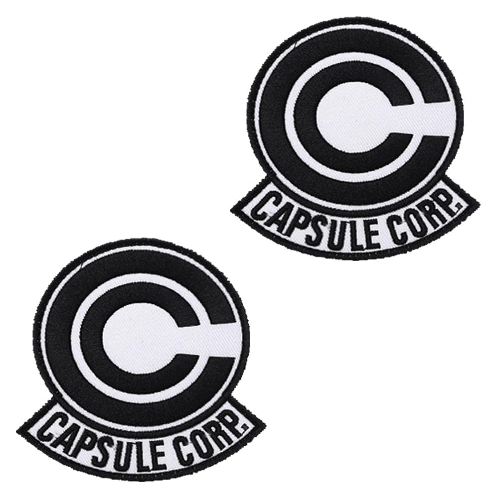 2 PCS Anime Capsule Corp Tactical Embroidered Funny Patches Hook and Loop Emblem Applique Patches for Biker,Backpack,Vest,Hat,Jacket,Pants,Coat,Pouch,Clothes,Bag,Uniforms,Armband