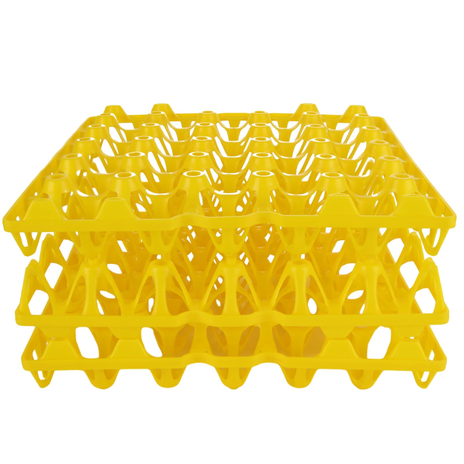 Paquete de 12 bandejas de plástico para huevos, cajas amarillas para huevos de 30 huevos planos para granjeros de pollos caseros, cajas apilables para huevos planos, capacidad para múltiples 5