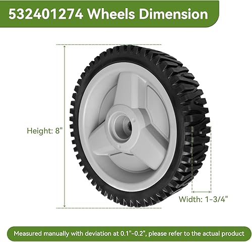 Miniatura 2 de ranwin 532401274 Ruedas de tracción delantera aptas para cortacésped HU  Llantas de tracción delantera para tractor de cortacésped autopropulsado