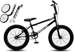 Bicicleta Aço Carbono Aro 20 BMX Infantil PRO X S1 V-Brake Com Rodinhas Traseira