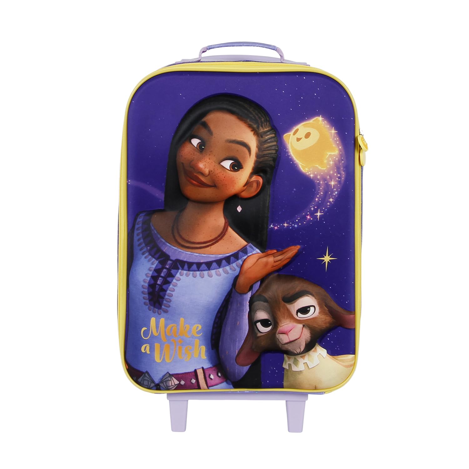 Zyczenie Star -Miękka Walizka na Kółkach 3D, Liliowa, 17 x 33 x 52 cm, Pojemność 26 L