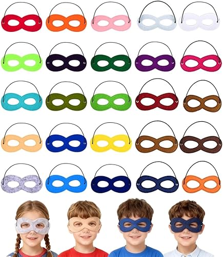 Superhero Masks for Kids Party Cosplay Dress Up Superhero Eye Masks for Halloween Christmas Birthday 25Pcs