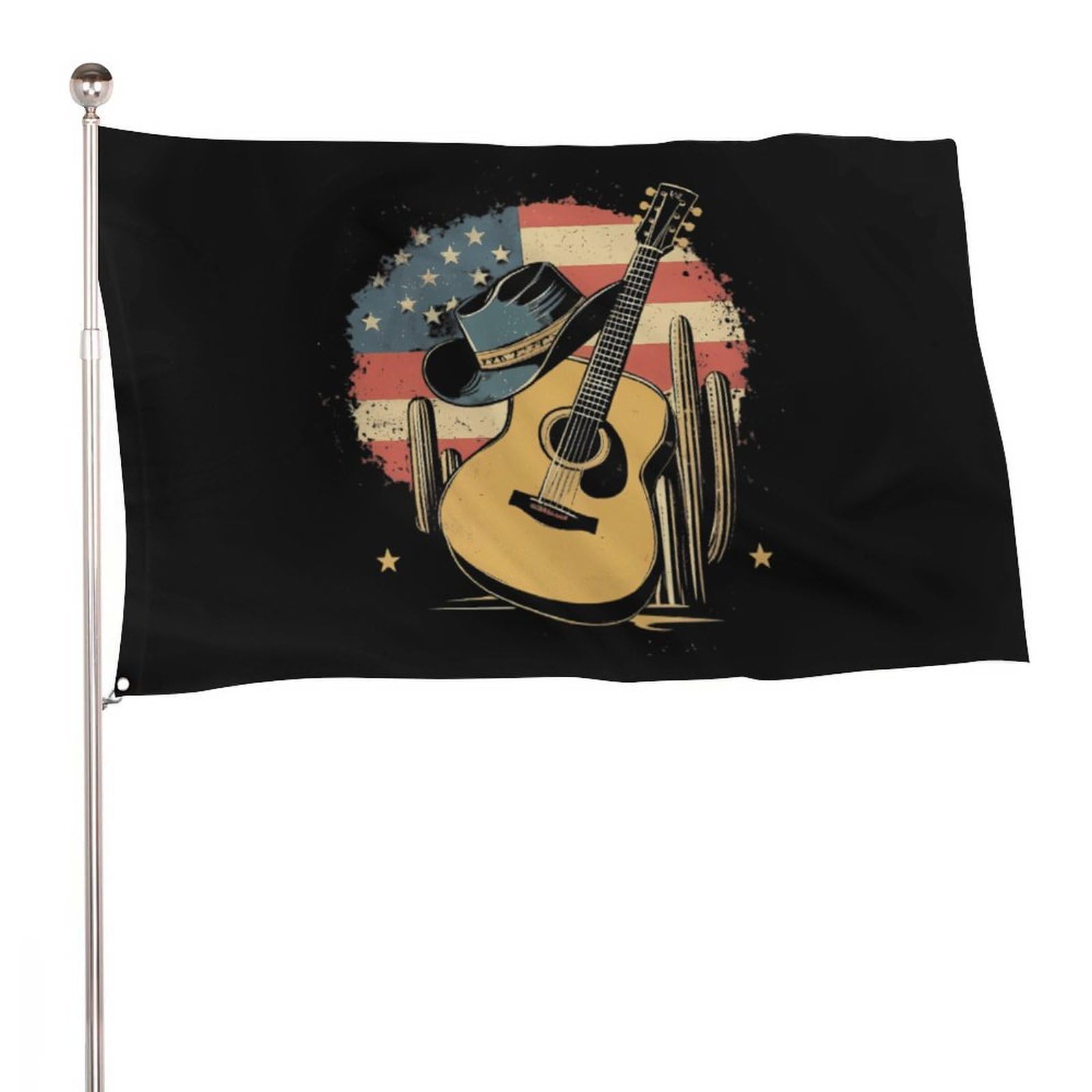 Western Country Music Multifunctional Flag Decorative Flags Printed Memorial Day Banner for Garden Outdoor 60x96 in