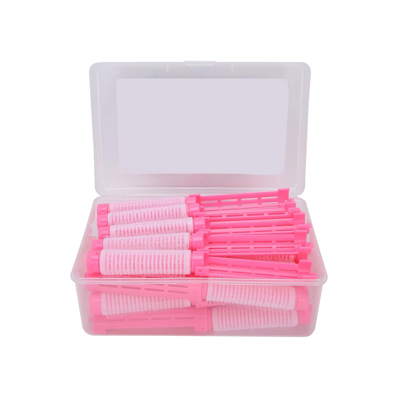 RIZGHWOY Dauerwellenstäbe, 20 Stück, Keine Schäden an Lockenwicklern mit Plüschverschluss-Design, für Frauen, Langes, Kurzes Haar, Styling-Werkzeuge (PINK)