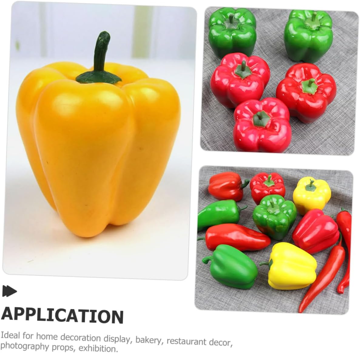 25pcs Lifelike Simulation Pepper Models for Home Decor and Photography Props Includes Yellow and Two Types of Chili Peppers Realistic Fake Vegetables for Kitchen and Exhibition