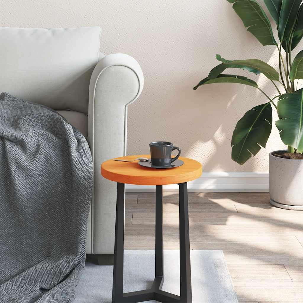 Tischplatte Rund Wachsbraun Ø30x2,5 cm Massivholz Kiefer Holzplatte als Ersatzplatte für Möbel DIY Zubehör zum Bauen und Renovieren in Küche Büro Wohnzimmer