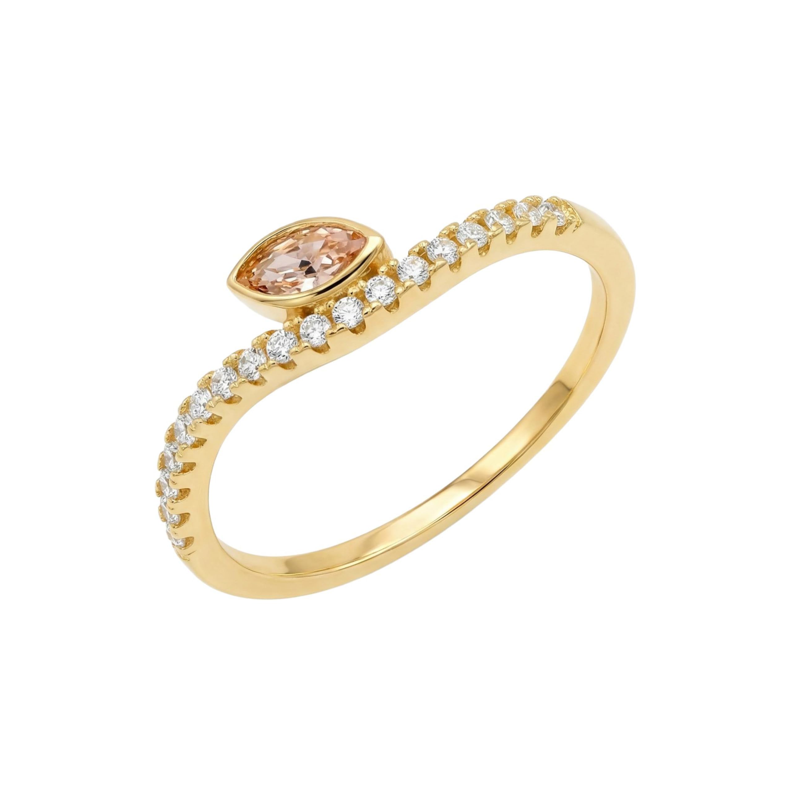 NOELANI - Damen Ring 925 Silber - Vergoldet/Golden - mit Zirkonia und Preciosa