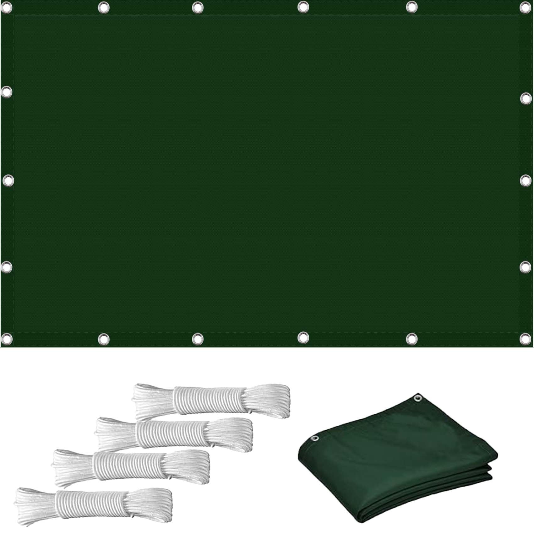 GLDYTVF Garden 2.7 x 2.9m 185G/M² Wind & Sun Permeable Anti UV 95% Shading Rate Waterproof Sun Shade Sail with Free Rope Dark Green