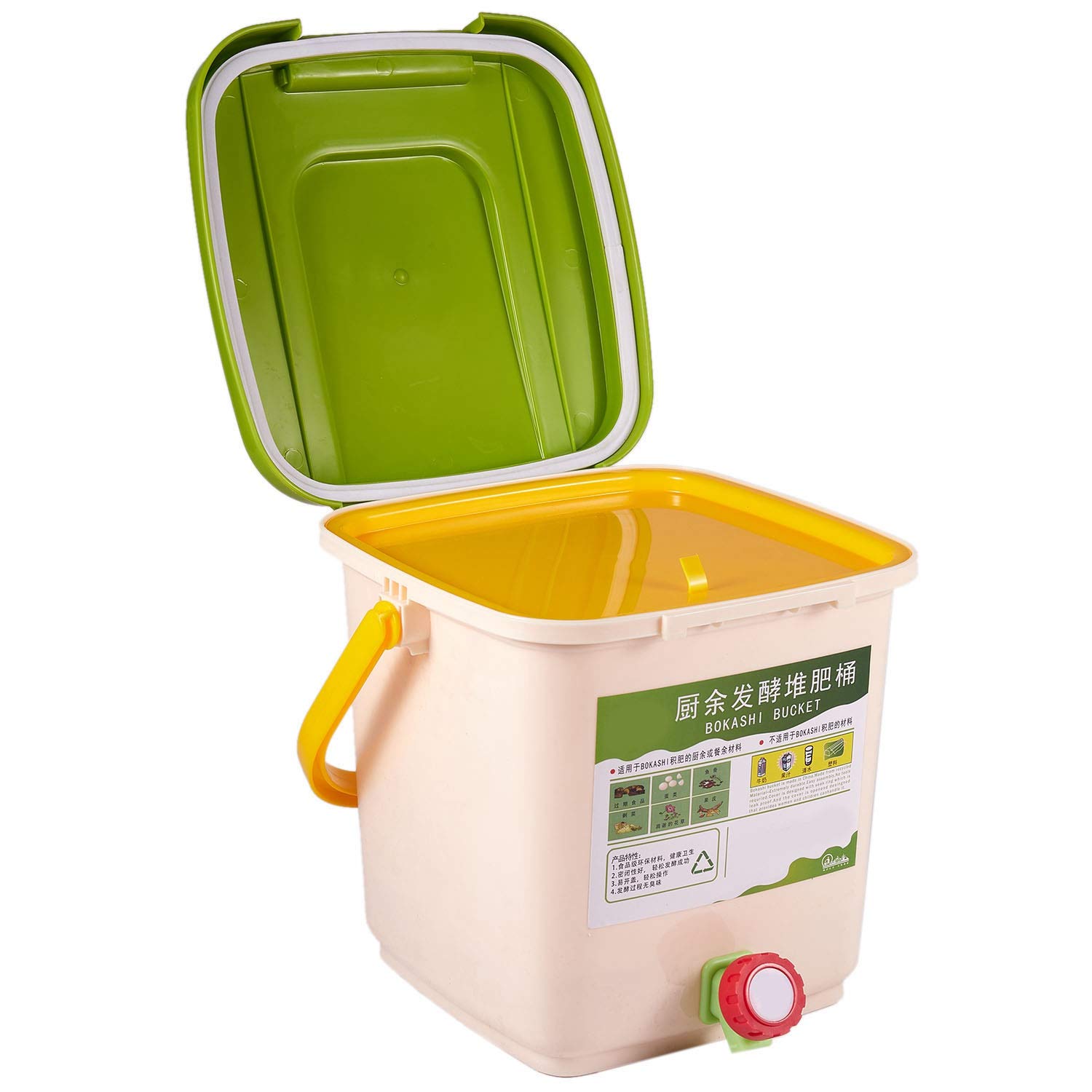 12L Kosz na Kompost Recykling Kompostownik Napowietrzany Pojemnik na Kompost PP Ekologiczny Domowy Kosz na śMieci Wiadro Kuchnia OgróD Pojemniki na żYwność