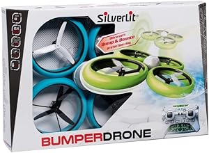 FLYBOTIC by Silverlit – Bumper Drone antigolpes 40 cm – Modelo Aleatorio Azul o Verde – Juguete Volante – Uso Interior/Exterior
