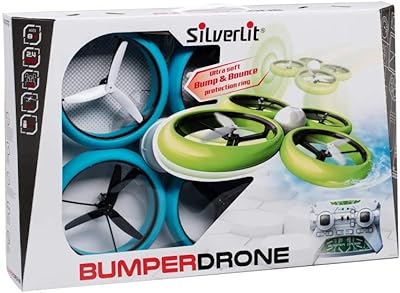 FLYBOTIC by Silverlit – Bumper Drone antigolpes 40 cm – Modelo Aleatorio Azul o Verde – Juguete Volante – Uso Interior/Exterior