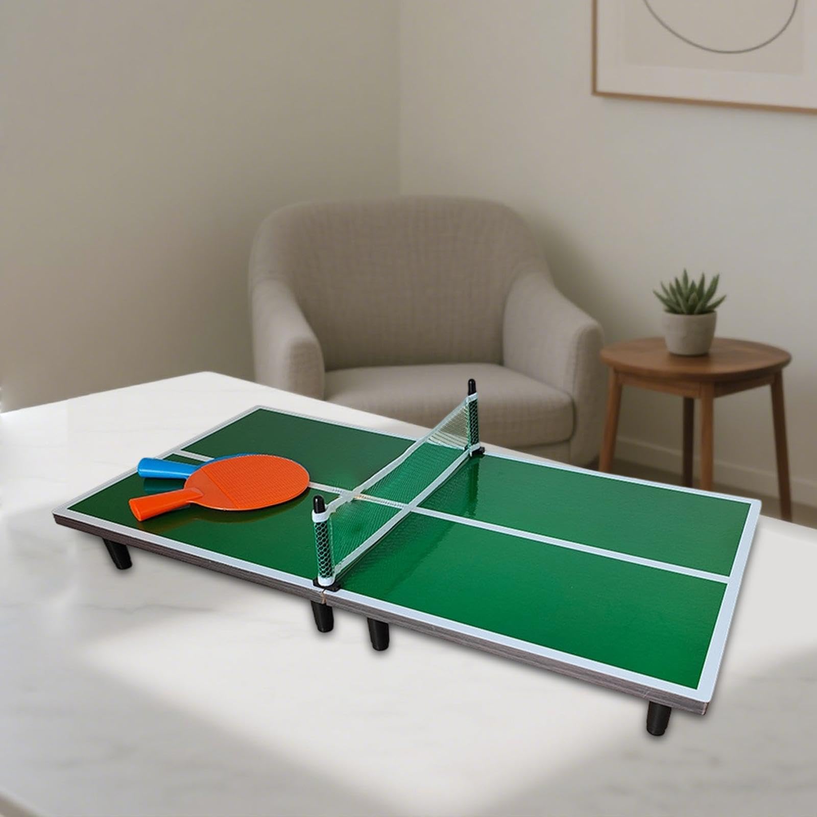 Mini Tavolo Pong con Rete Portatile Multifunzionale per Campeggio, Uffici, Stanze
