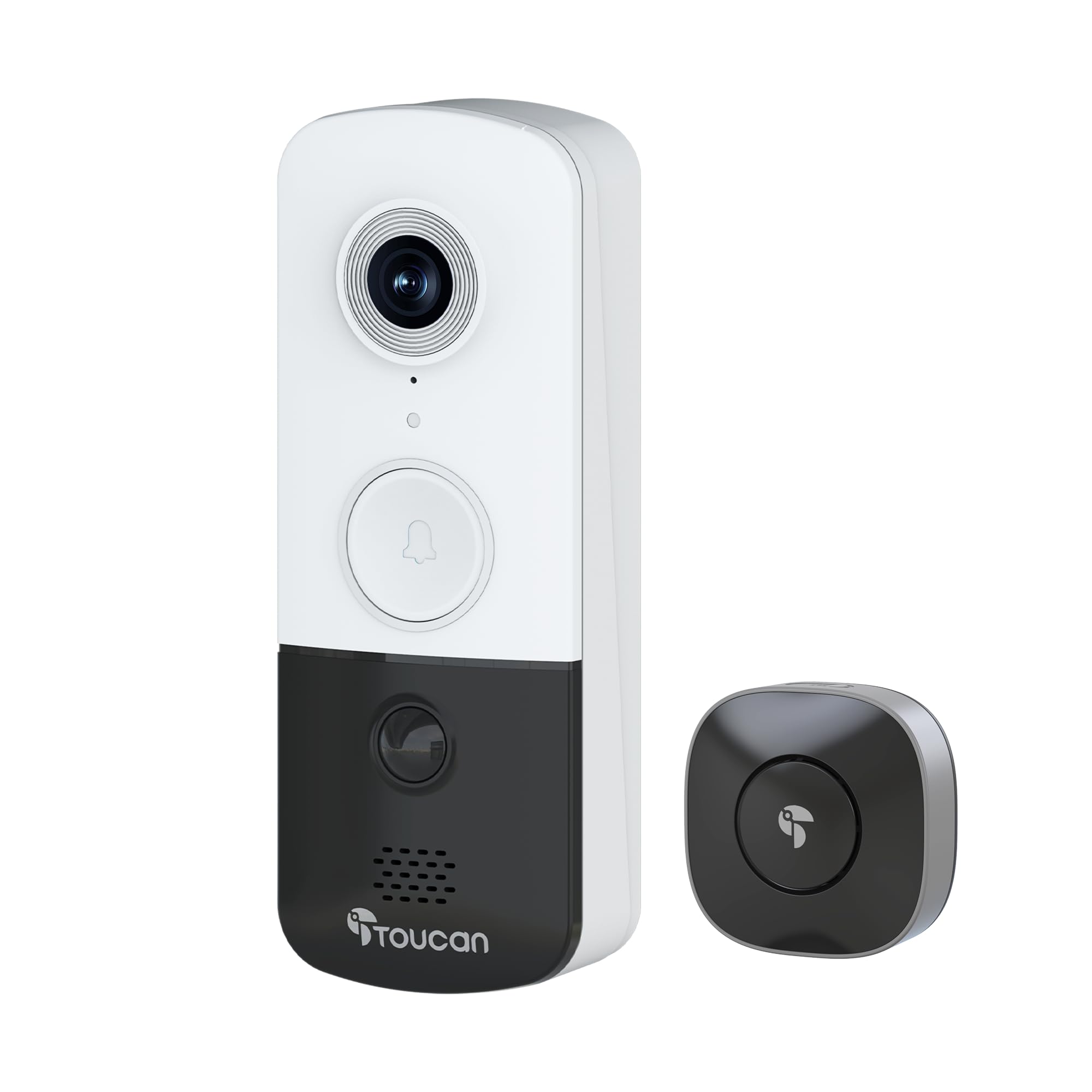 TOUCAN Doorbell Camera, Video Doorbell with Chime, 2-Way Talk, 2.4Ghz WiFi, Night Vision, PIR Motion Detection, Compatible with Alexa and Google