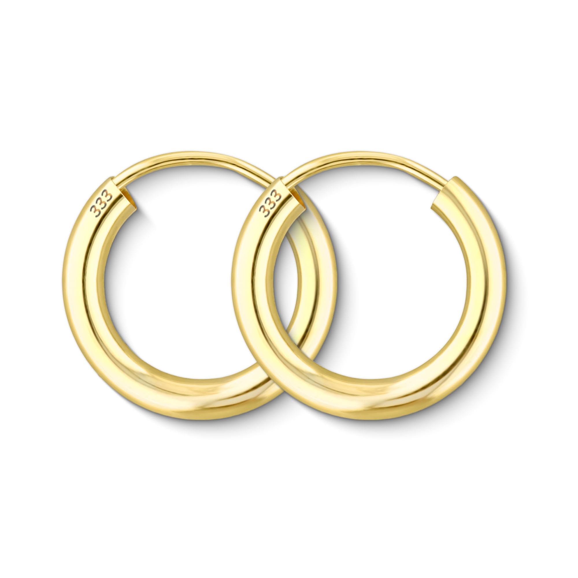 Orecchini A Cerchio Huggie Piccoli Placcati Oro 18K &ndash; 15mm, Per Donna E Ragazza