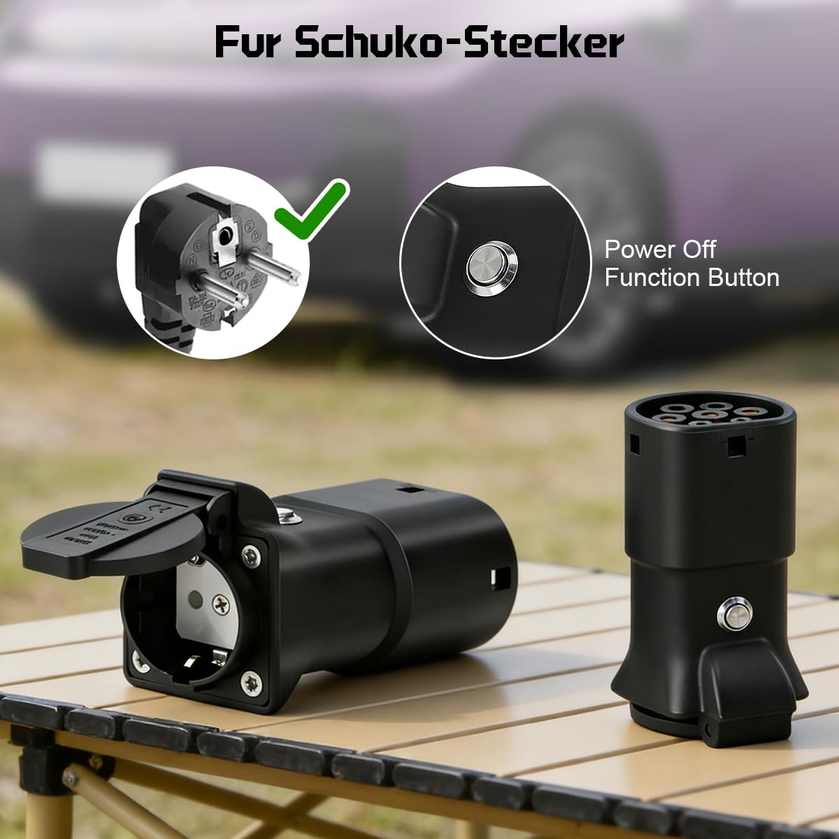 V2L Adapter Kompitable Mit Leapmotor B10 C10 C16 EV, Typ 2 auf Schuko | 3,5KW 16A 250V Fahrzeug-zu-Ladung-Adapter Vehicle to Load, für Elektrofahrzeuge die V2L-Funktionen unterstützen