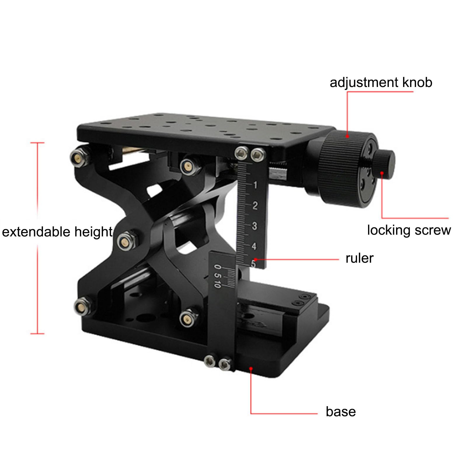 Elevador manual de tijera de eje Z, mesa deslizante de alta precisión, rango de viaje de 60 mm, operación fácil y segura, para reparación de equipos e instrumentos ópticos