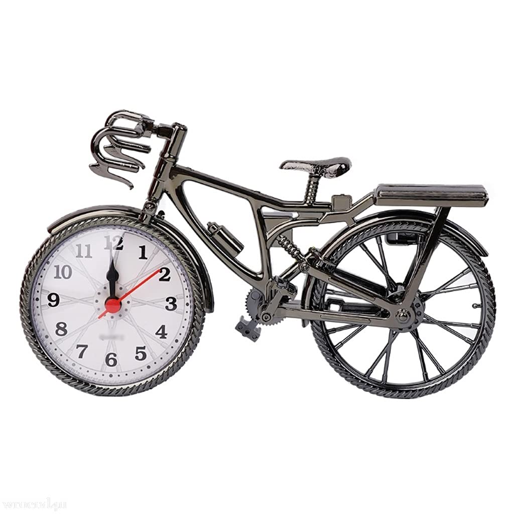 Home Decor Retro Bicycle Alarm Clock Numeral Bicycle Shape Alarm Clock Table Clock Cool Alarm Works of Art