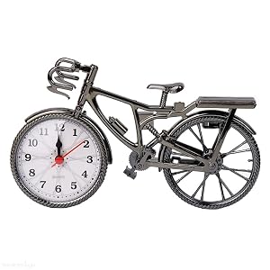 Home Decor Retro Bicycle Alarm Clock Numeral Bicycle Shape Alarm Clock Table Clock Cool Alarm Works of Art