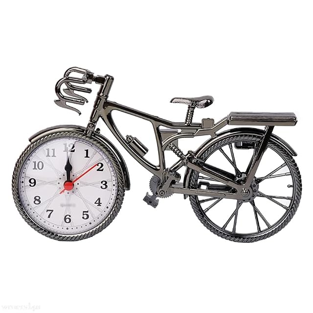 Home Decor Retro Bicycle Alarm Clock Numeral Bicycle Shape Alarm Clock Table Clock Cool Alarm Works of Art