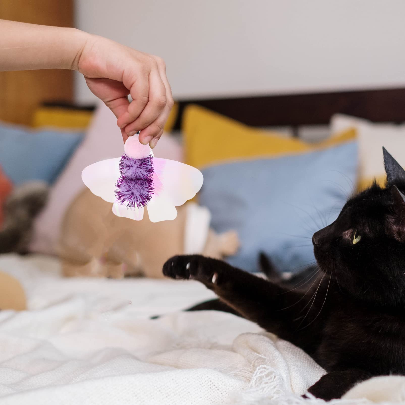 Mipcase 30pezzi Giocattoli Interattivi Per Gatti Teste Di Ricambio Per Bastoni Da Gioco Accessori Per Gatti Indoor Stimola Attività Fisica e Interazione