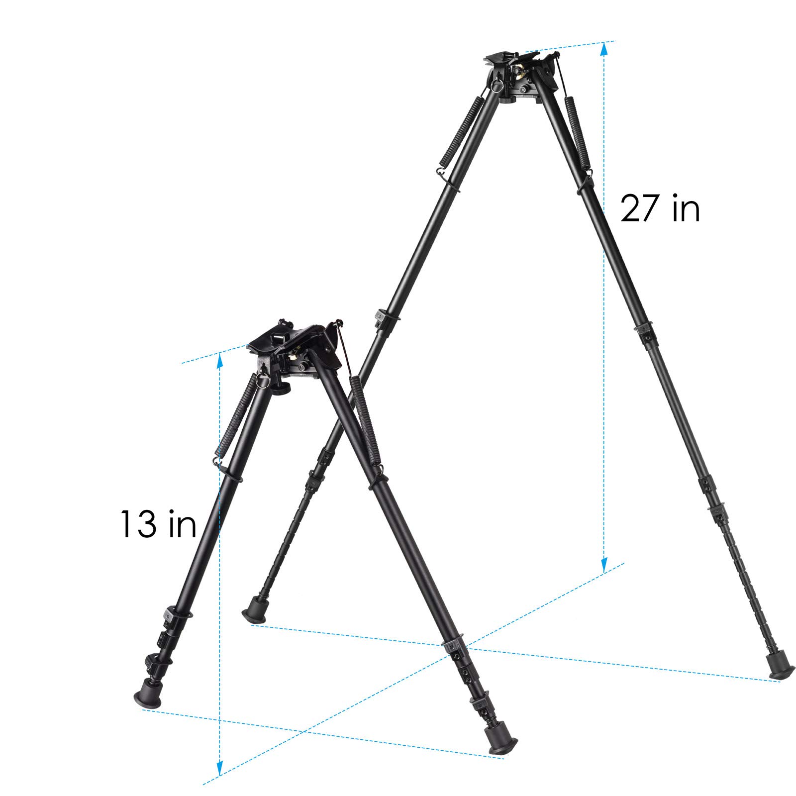 Bípode articulación 13" - 27" con Pivote para Perno Giratorio Rifles de Caza y Tiradores