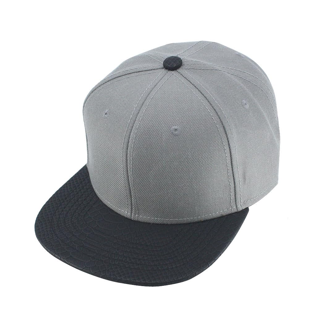Premium Plain Wool Blend Leather Flat Bill Adjustable Snapback Hats Baseball Caps