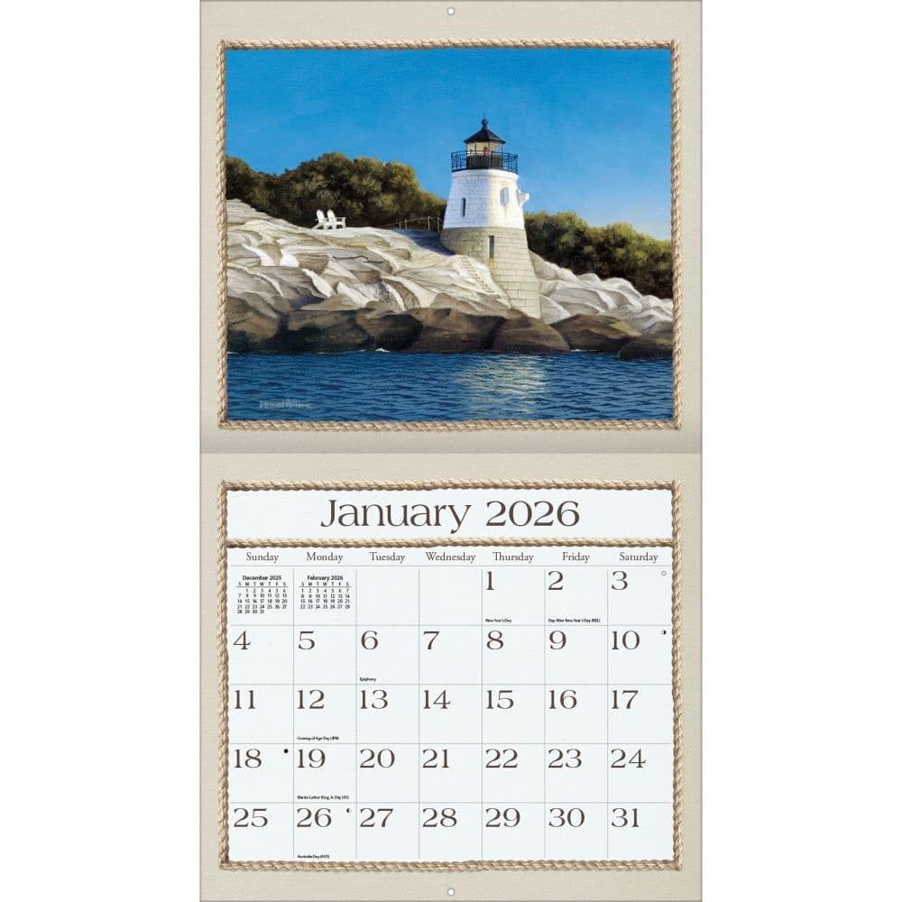 Lang, Calendrier mural 2026 bord de mer par Daniel Pollera