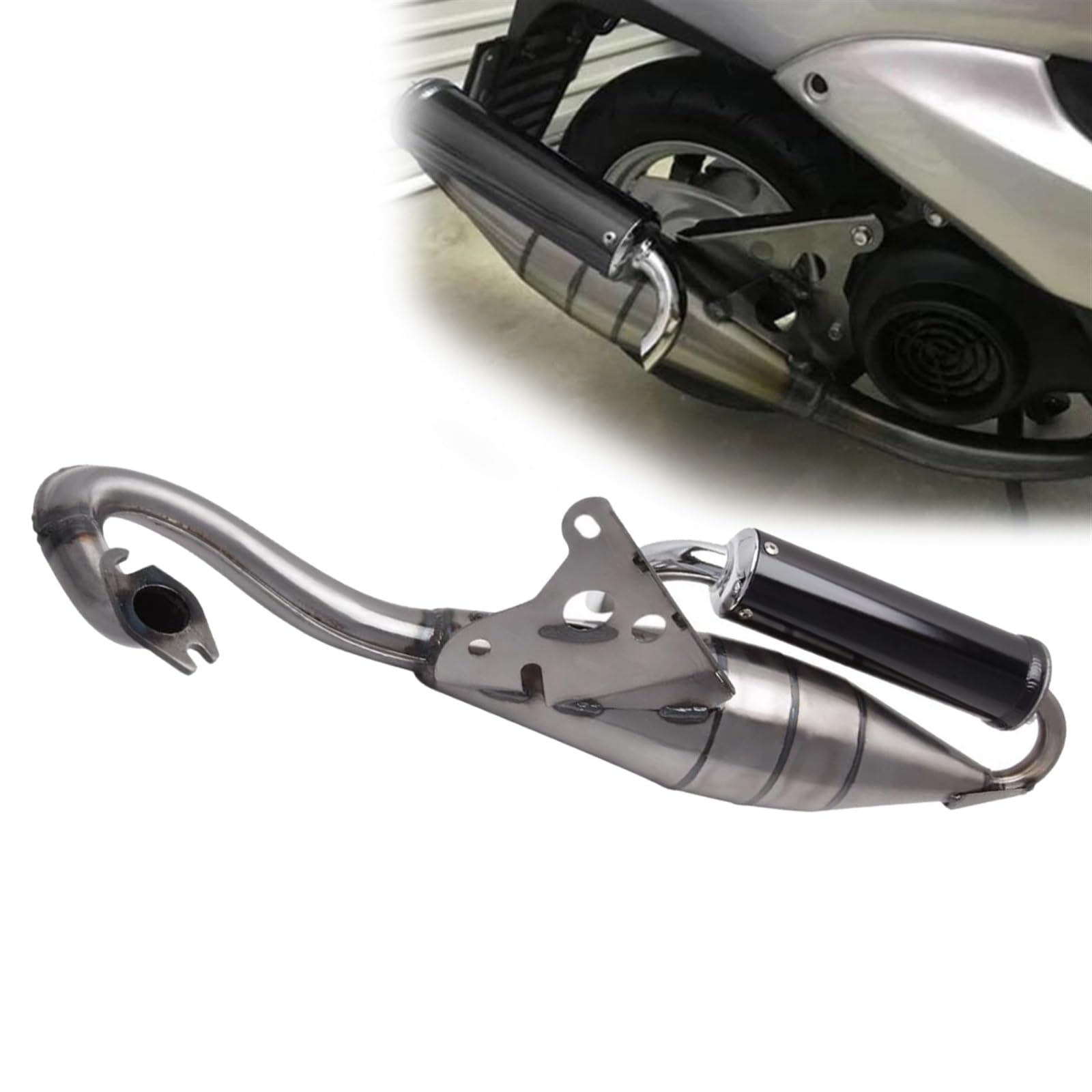 Silenciador de escape de acero inoxidable resistente para Yamaha JOG50 y Jog E40QMB 8