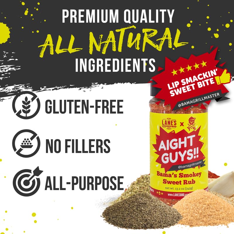 Miniatura 4 de Lane's Bama Grill Master - Condimentos y frotaciones para barbacoa, condimentos dulces y ahumados para carnes y verduras a la parrilla para ahumar,