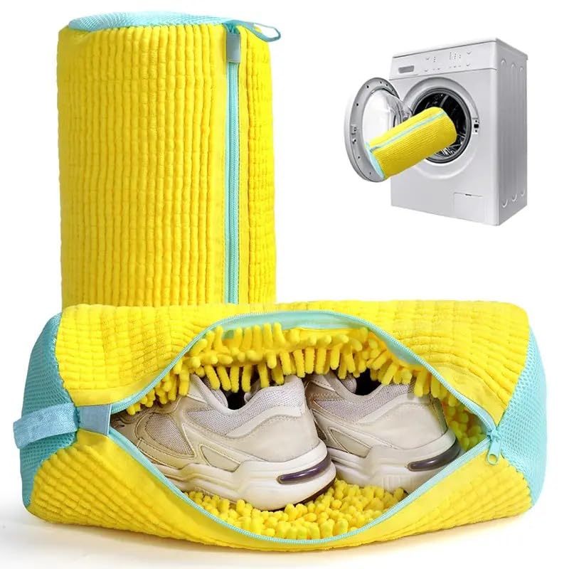 Kanya Shoe Washing Machine Bag with Invisible Side Zipper, 360° Cleaning Laundry Organizer Bag for Washer & Dryer – Reusable Durable Plush Laundry Shoe Bag for Sneakers, Running Shoes, Socks-image-15