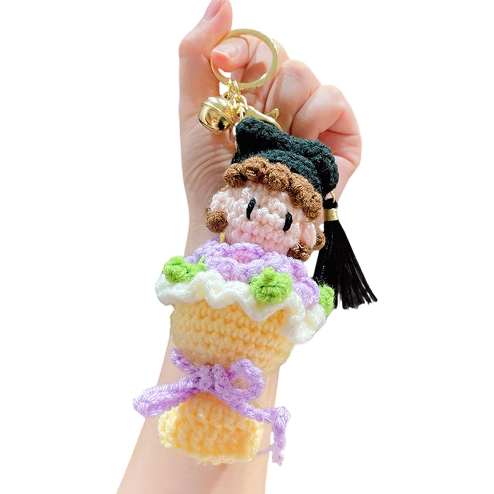 Tsophreniq Delicate Yarns Commencement Keepsakes Individualized Degree Gift Suitable As Party Giveaways or Individual Use Crochet Keyring