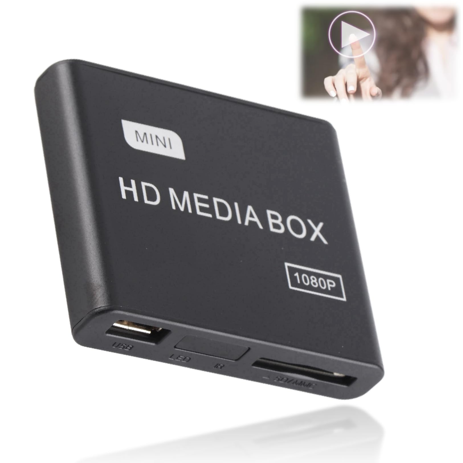Lettore Multimediale Mini Box Full HD 1080P, Forte compatibilità Decodifica Perfetta Bellissimo Aspetto per il Televisore (Spina europea)