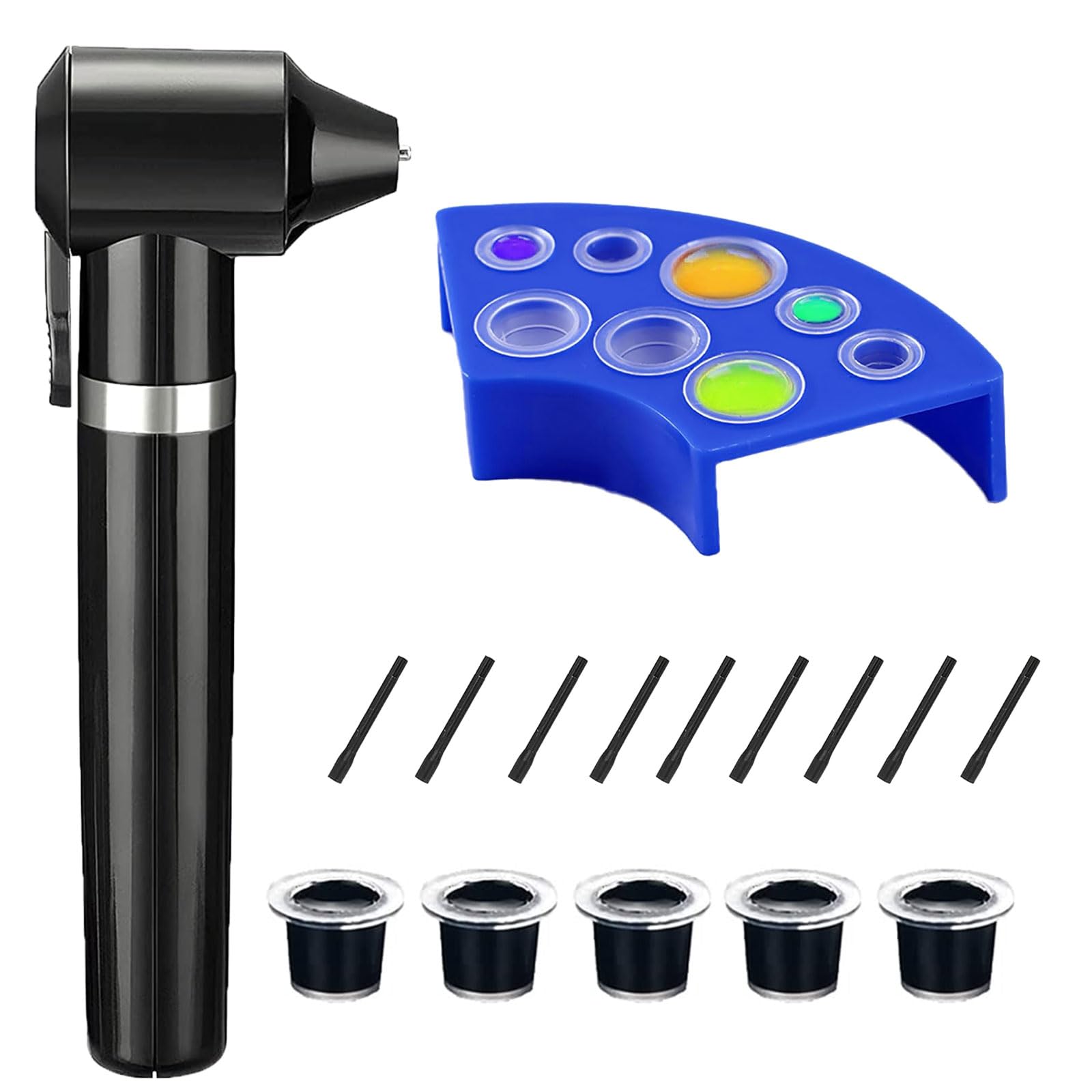 Tattoo Ink Mixer Kit - TONBAO Tattoo Pigment Mixer with 1 pcs Tattoo Ink Caps Holder 50 Ink Mixing Sticks and 150 pcs Ink Caps Cups Mixed Size Tattoo Machine Color Mixer Machine for Tattoo Supplies…