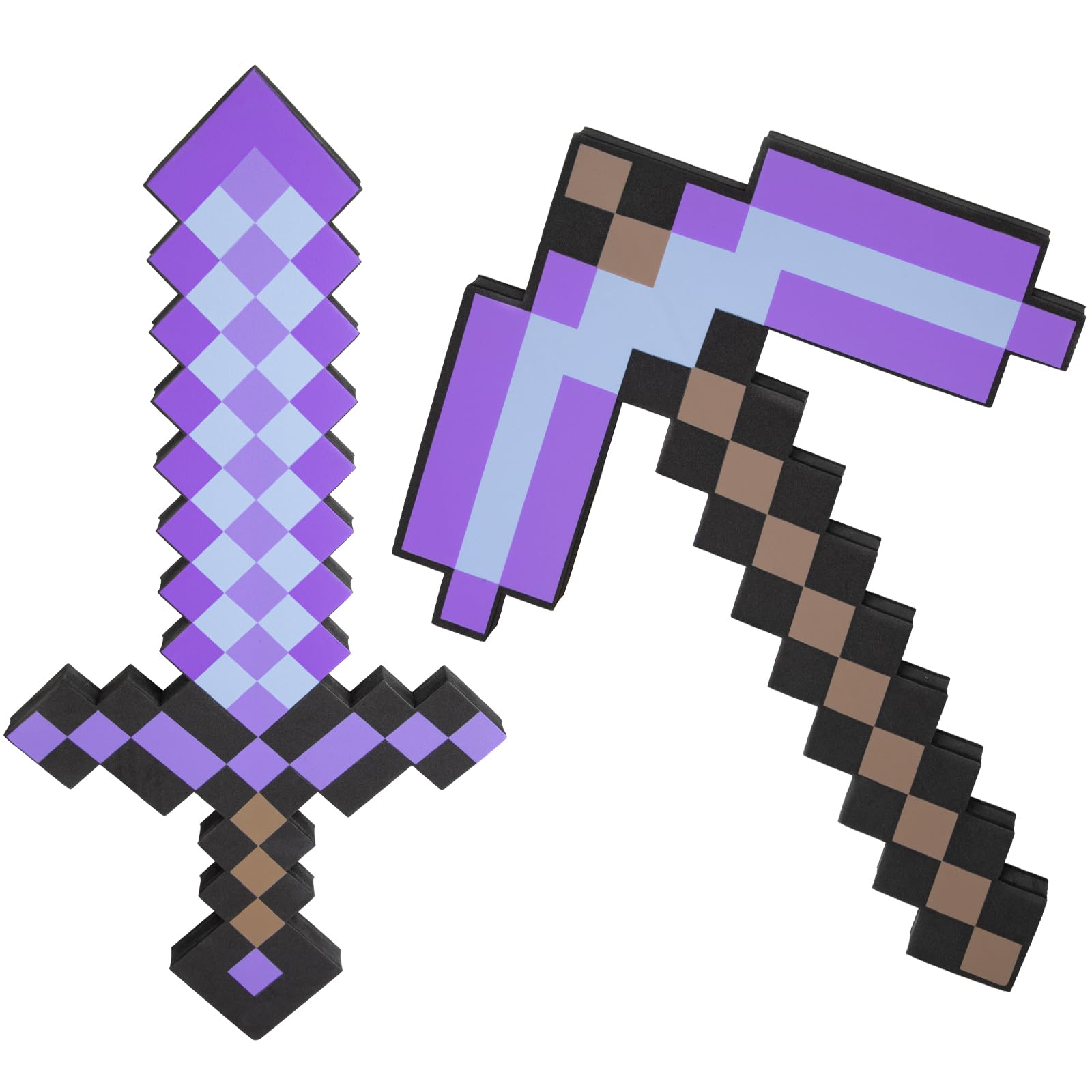 Pickaxe and Sword Toys,Purple Sword for Kids Boys Role-Play Accessory,Halloween,Collectible Gifts for Video Game Fans