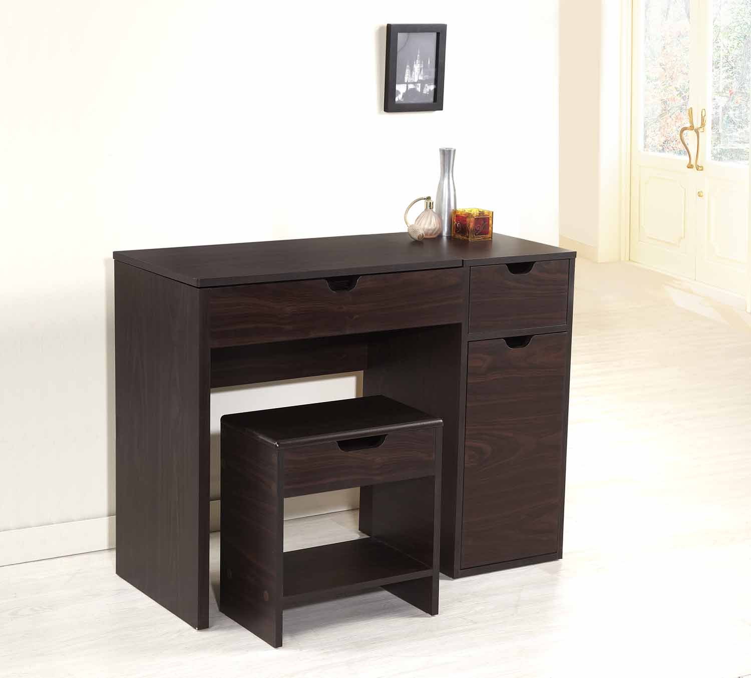 OTTMAR Vanity Table lift-top mirror storage stool J0002304 (Walnut)