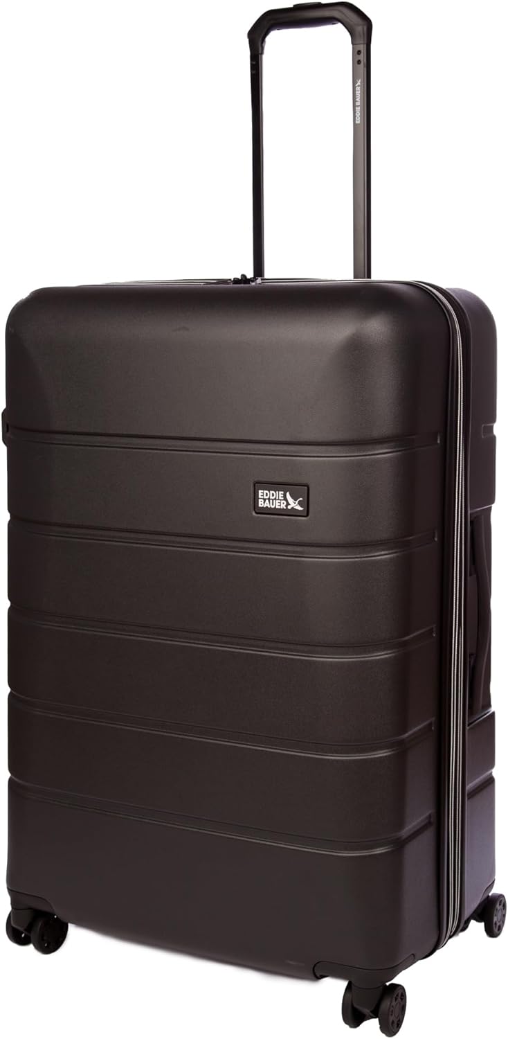 Eddie Bauer Glacier Carry-On 22" Luggage | Hardside | Spinner Wheels | Expandable | Lightweight | Travel Essentials - Carbon Grey Carbon 22" (Carry-On)