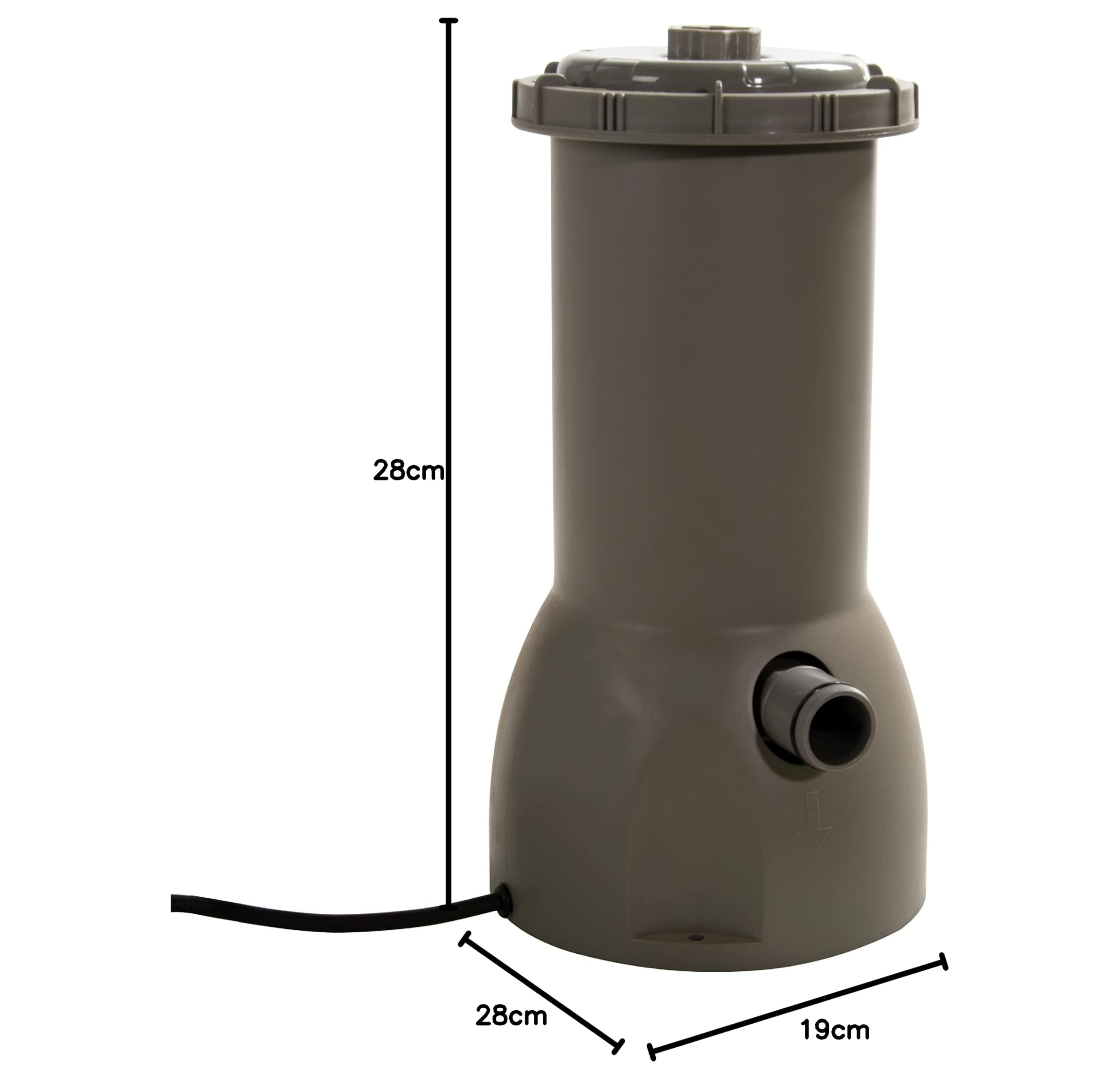 AquaForte, Filtro de cartucho, Aqualoon EZ Clean 100, incluido 2 x 1 metro de manguera de 32 mm, 4 abrazaderas de manguera de plástico, 70 g de medio filtrante y bomba de 230 V, Caudal 3,5 m3 p/h
