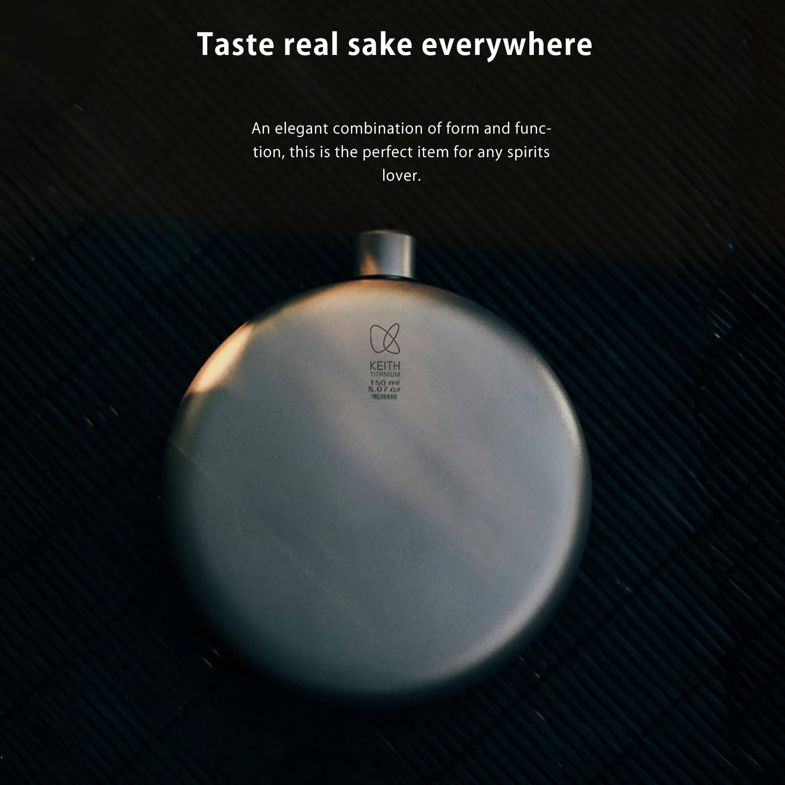 KEITH Ti9302 Titanium Hip Flask Portable Small Water Bottle for Whiskey, Liquor and Alcohol with Funnel Camping Equipment 5oz