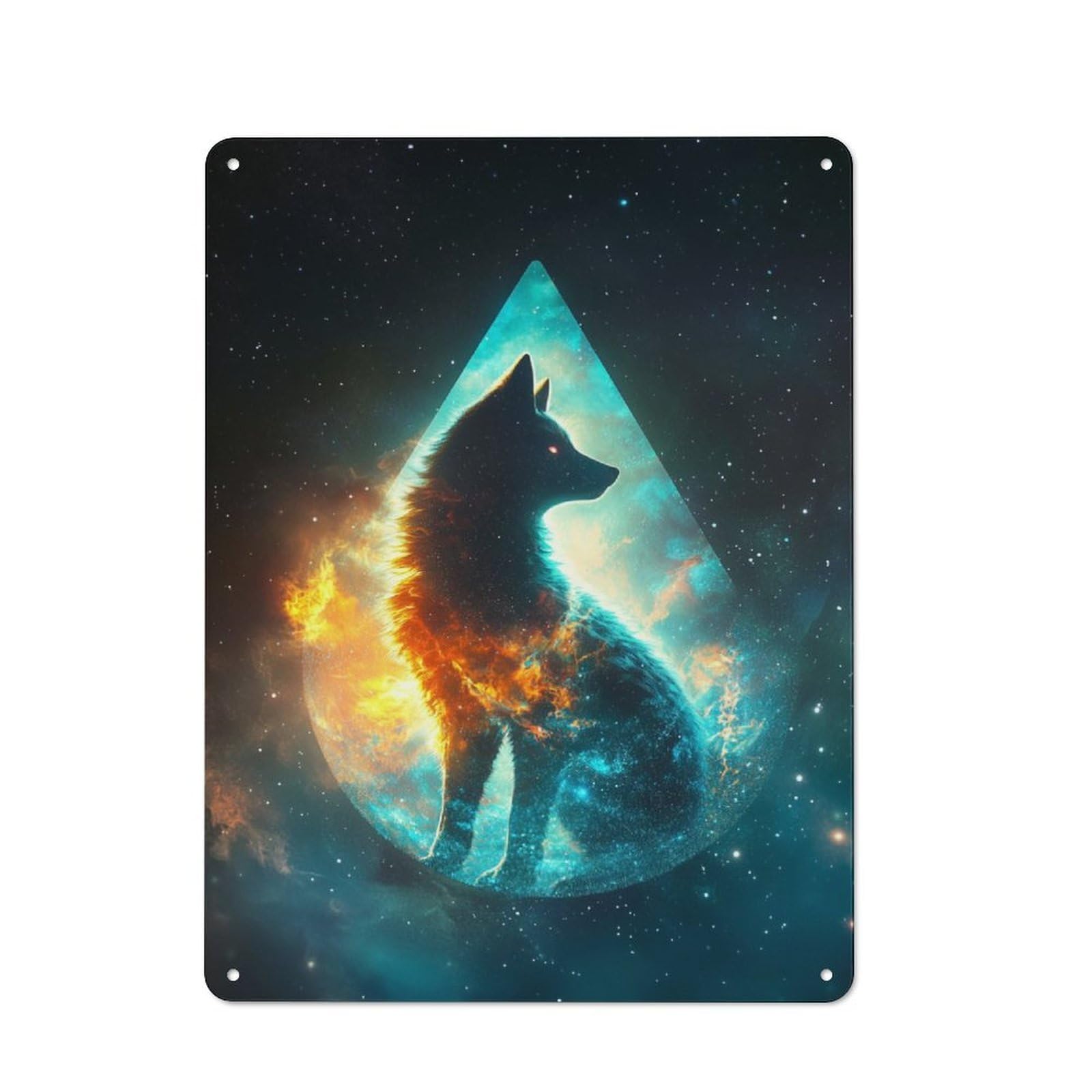 Junmoney Cosmic Wise Fox Vintage Tin Sign 40X30cm For Café Or Home Bar, With Clear Vintage Wall Decor Character