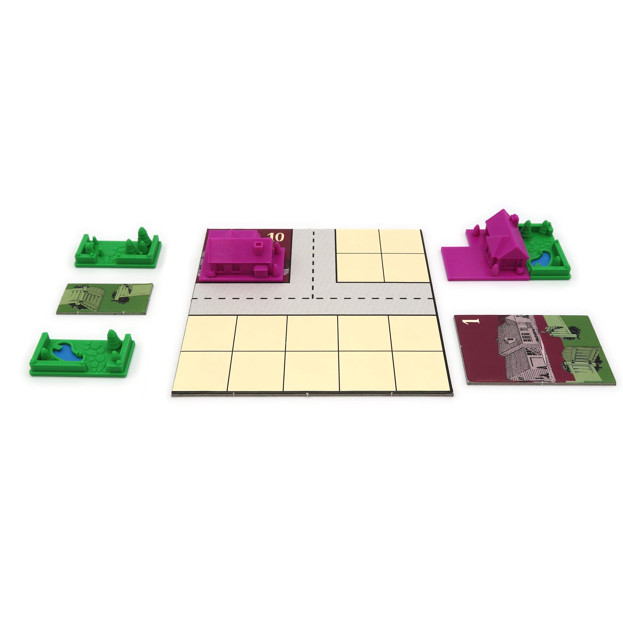 Pack de Mejora para Food Chain Magnate™ | 55 Piezas | Restaurantes, Casas, Jardines y Soportes de Carteles | Accesorio Premium para Juego Base
