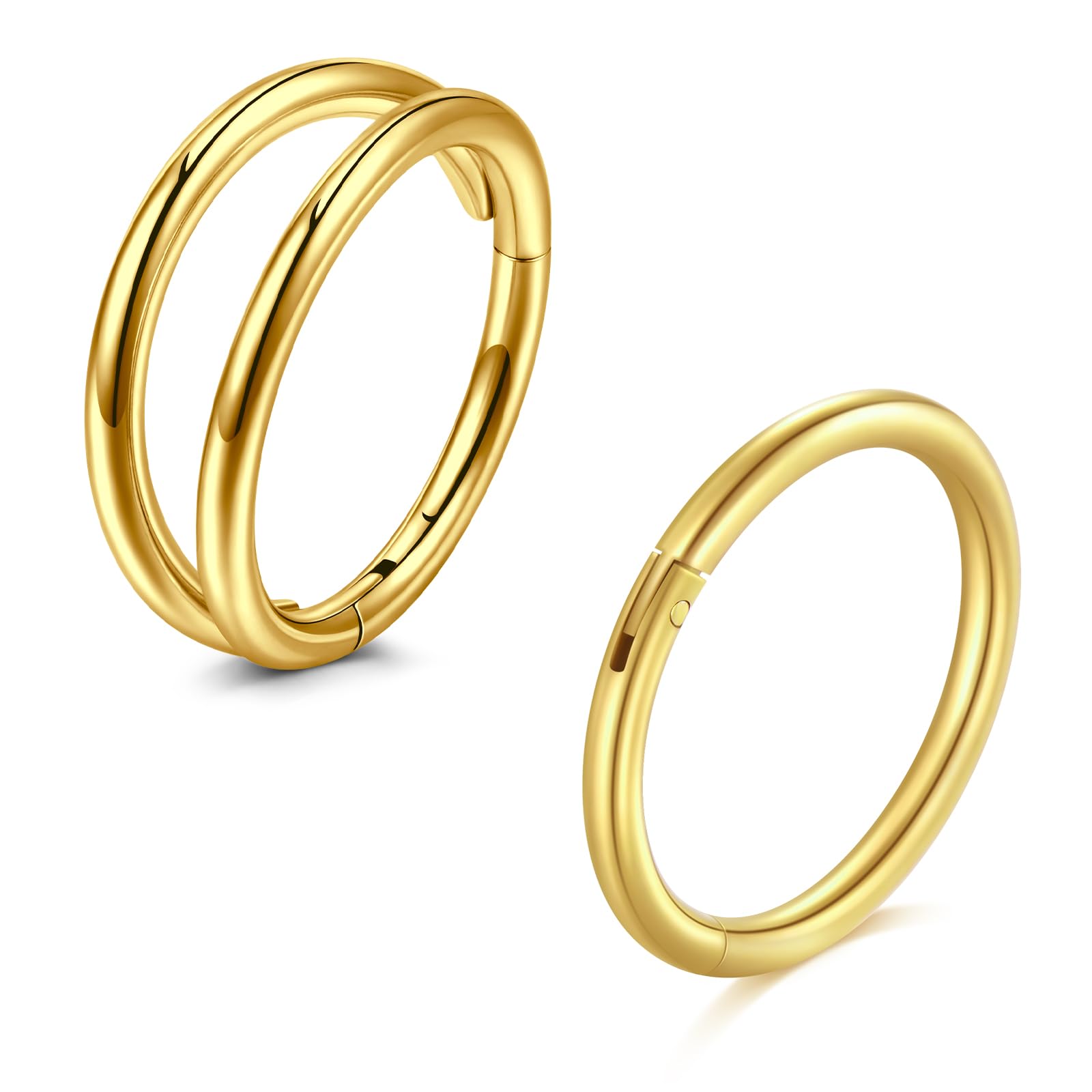 MODRSA Piercing Nariz Aro Hinged Clicker Septum Anillo 316L Acero Quirúrgico Piercing Conch Helix Cartílago Nariz Pendiente Hoop para Mujer