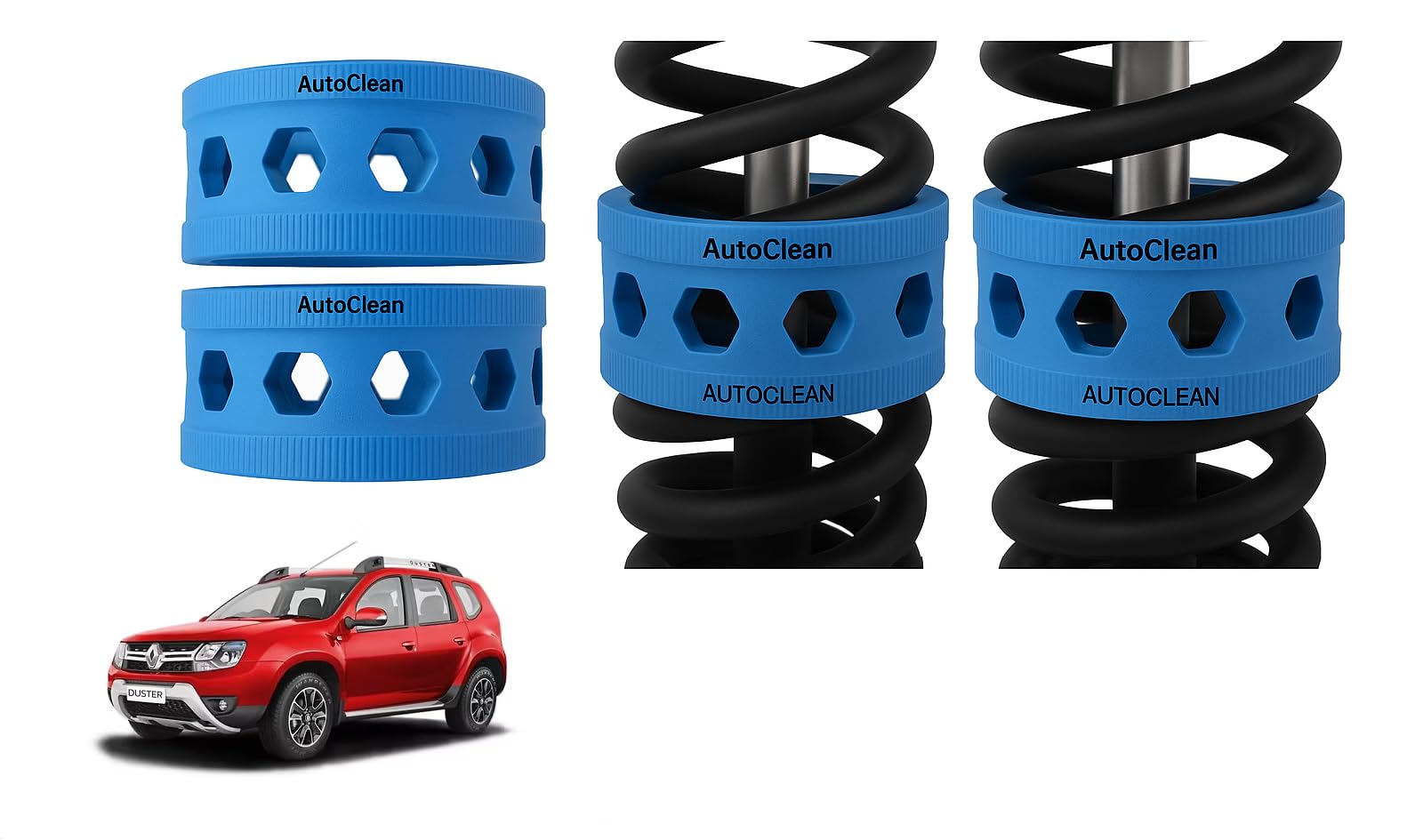 Autoclean Front Coil Spring Rubber Buffer Kit for Duster | Size B | Increases Car Height, Shock Absorber & Suspension Stabilizer Cushioner-image-48