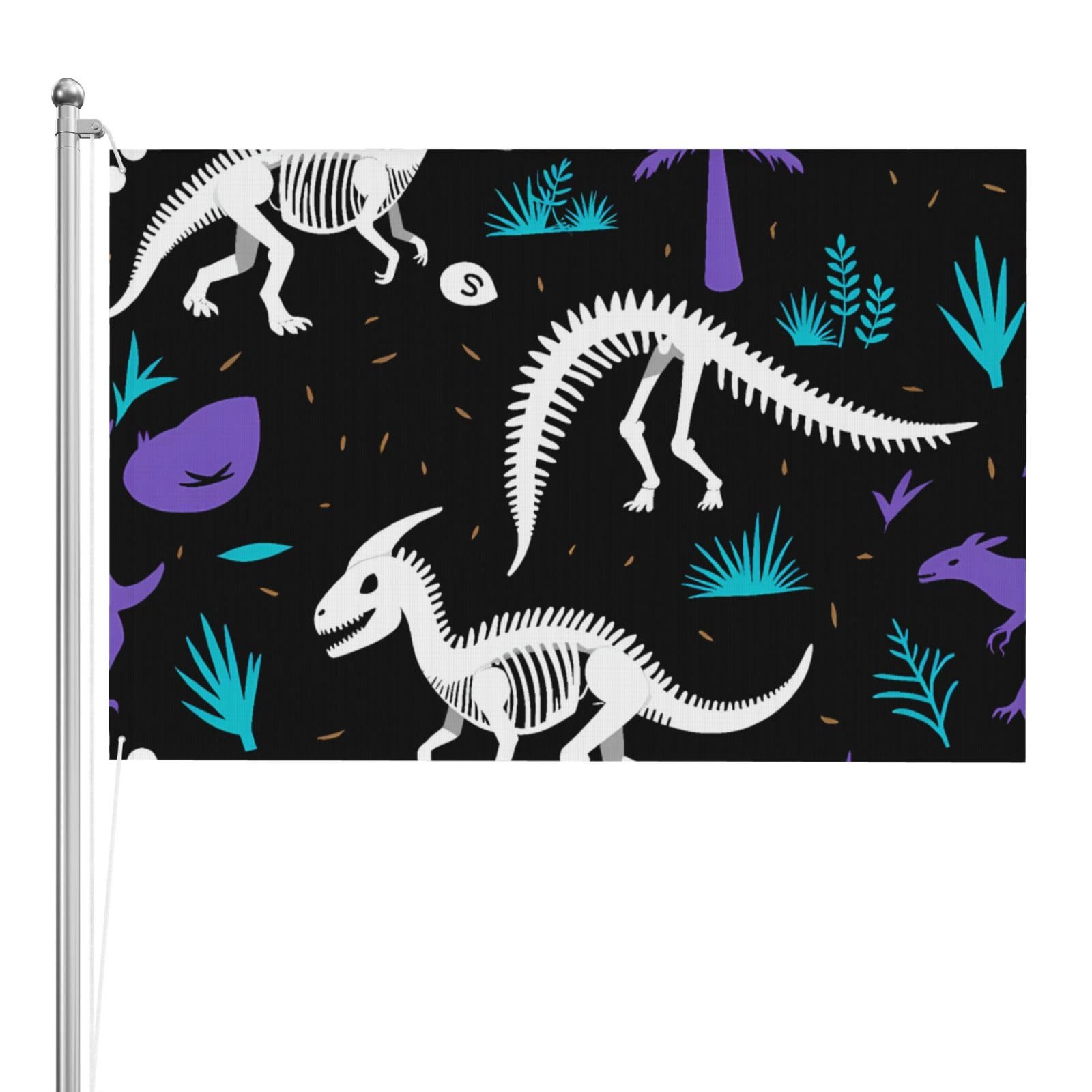 Drapeau extérieur dinosaure double face de qualité durable pour décorer votre terrasse