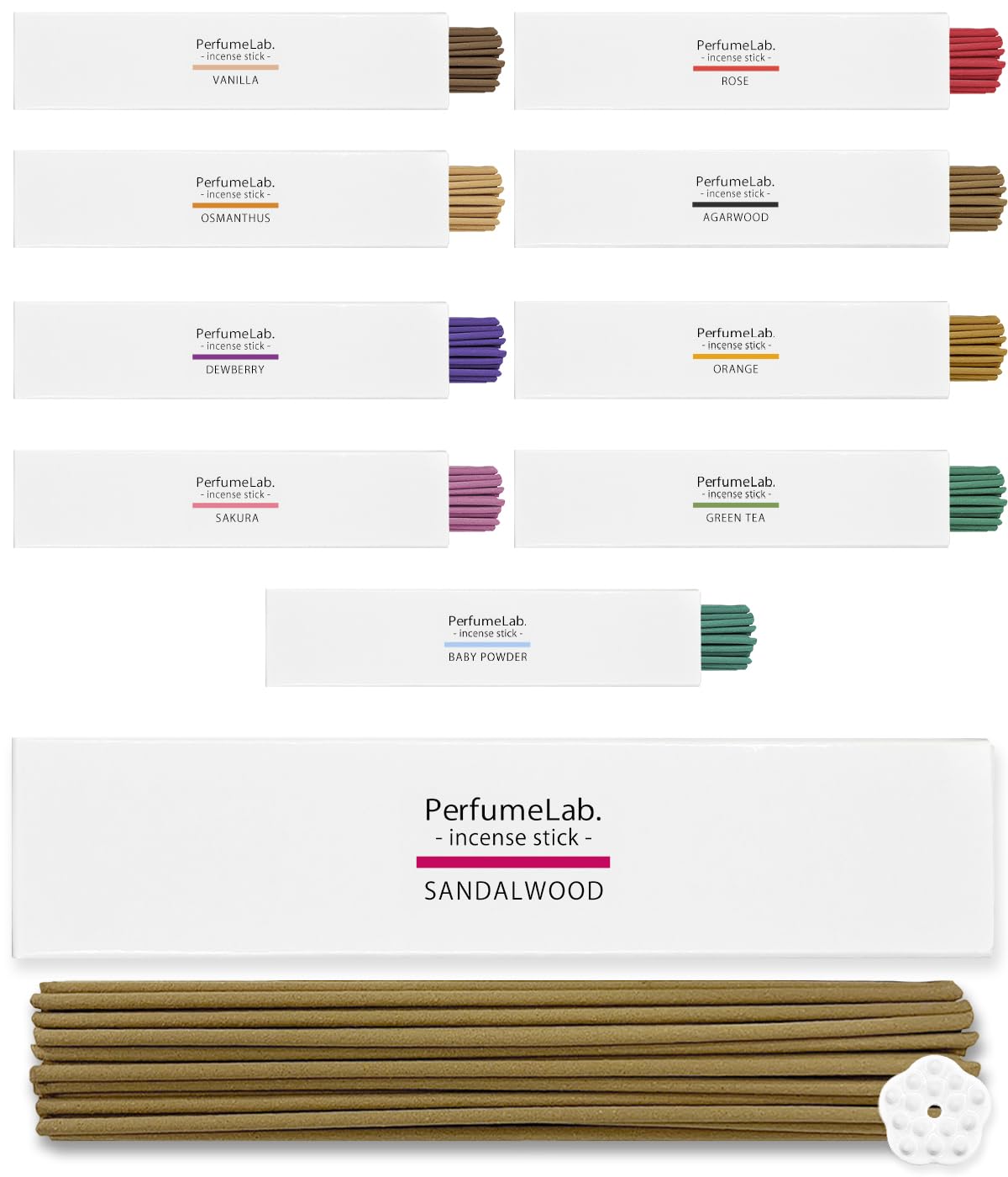 Japanese Incense Aroma Incense Holder Set (40 Sticks + Incense Holder, Sandalwood) : Home & Kitchen