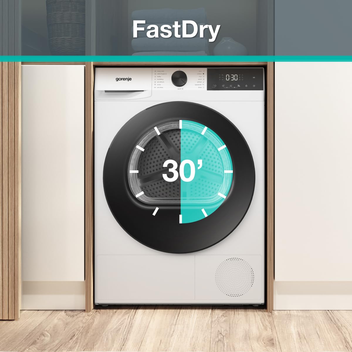 Gorenje D5G2P8D Trockner/Kondensation mit Wärmepumpe/ 8KG/ 15 Programme/Knitterschutz/EasyClean-Filter/ExtraHygiene/FastDry/SensorDry/TwinAir/EEK: D