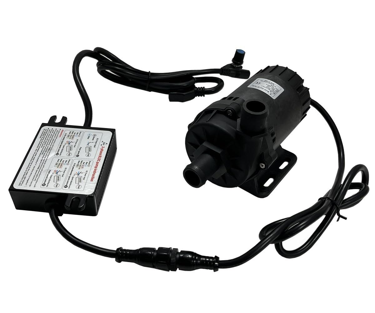 SHYSKY High Powerful 24V 120W Small Brushless DC Water Pump DC60D-24120A-1 12m 39ft Lift 1003GPH, Submersible, Speed Adjustable, For Cooling Circulation Pressure Sys
