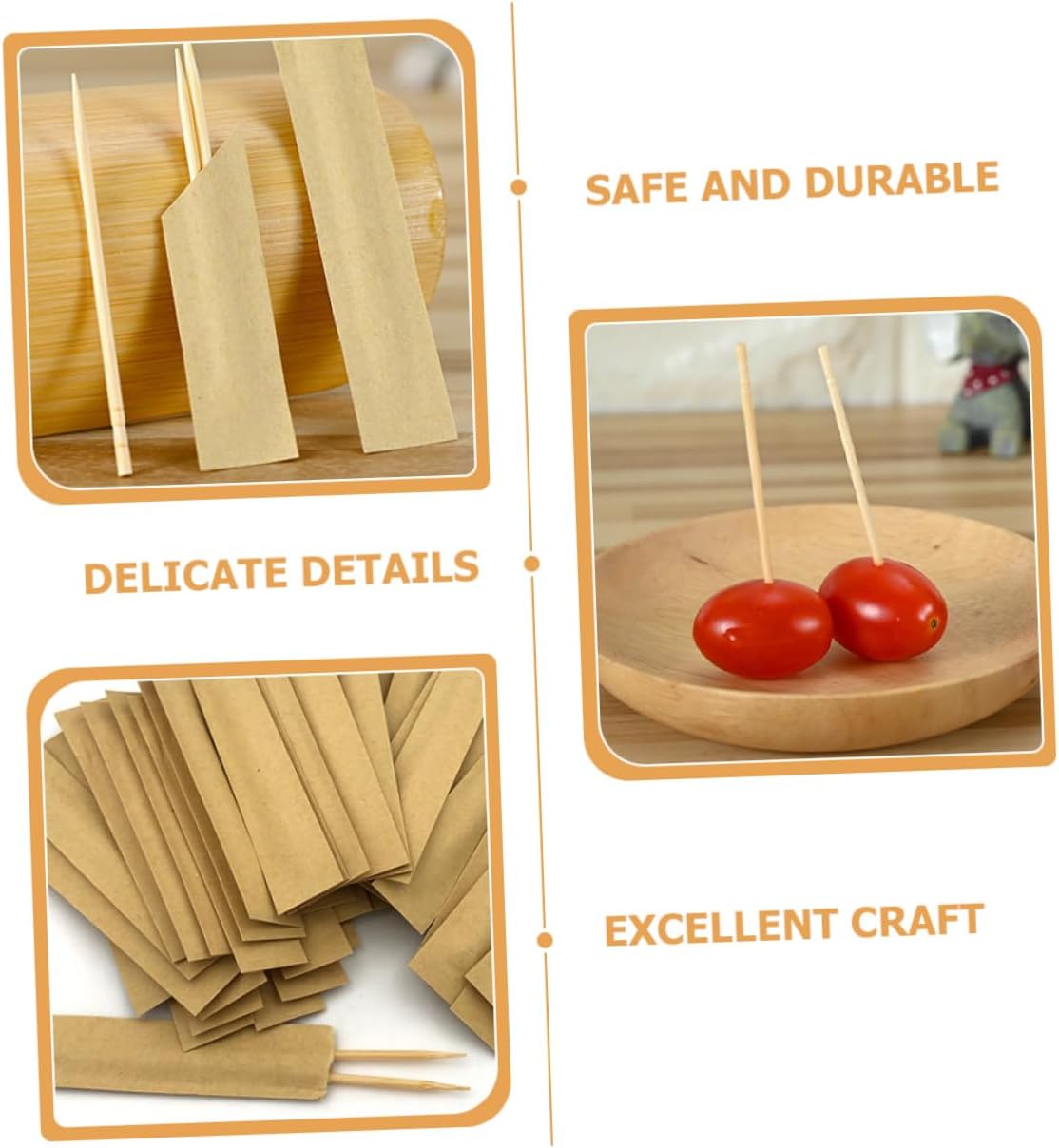 Happyyami 1 Box Fruit toothpicks Tooth Picks Single Point Wood Cocktail ...